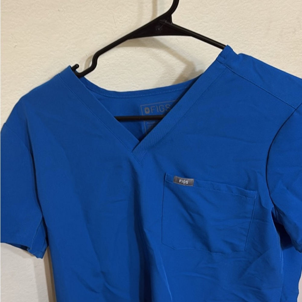 Figs Royal Blue V-Neck Scrub Top